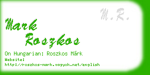 mark roszkos business card