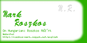 mark roszkos business card